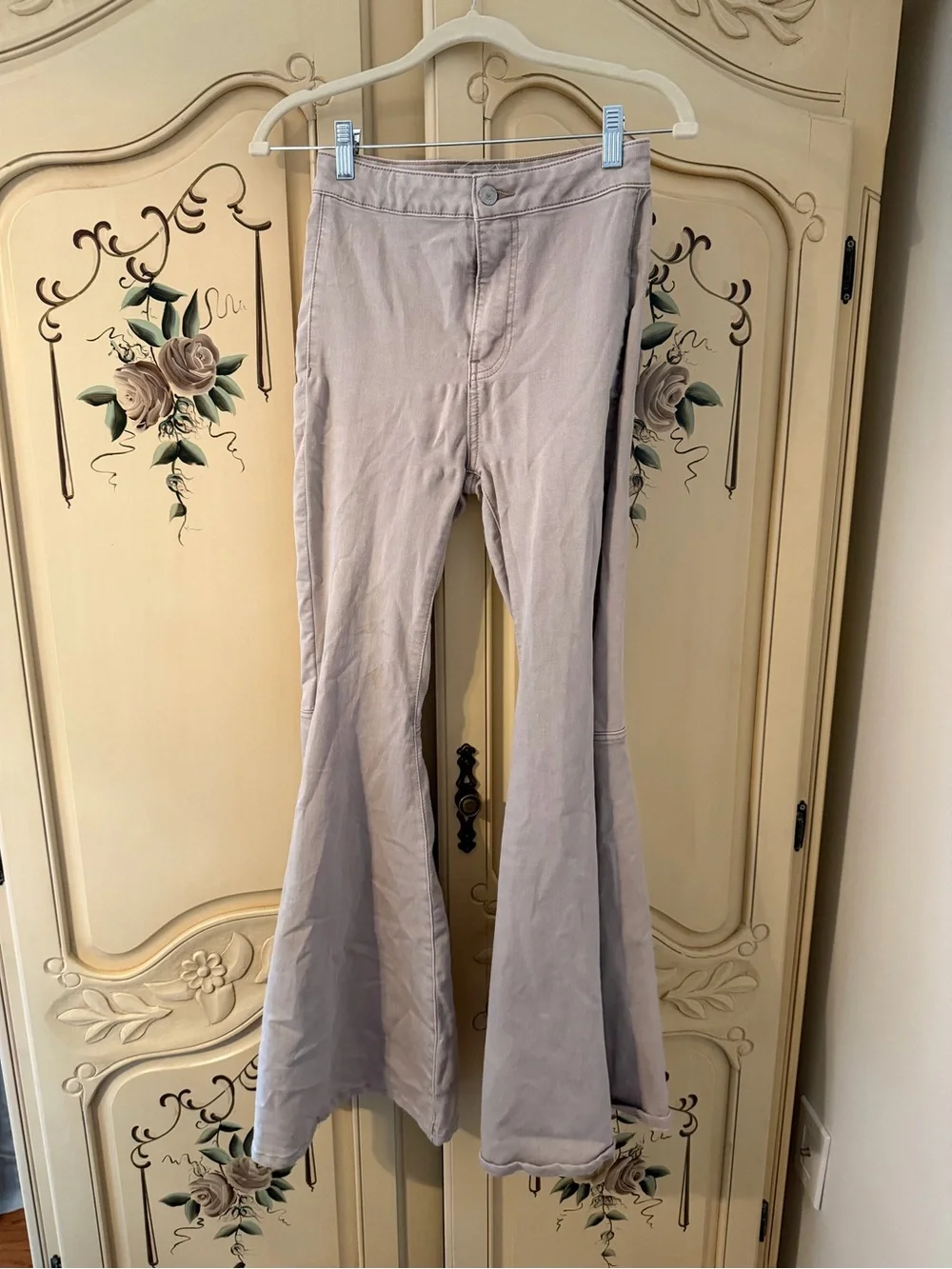 Free People Lavender Wide Leg Flare Jeans